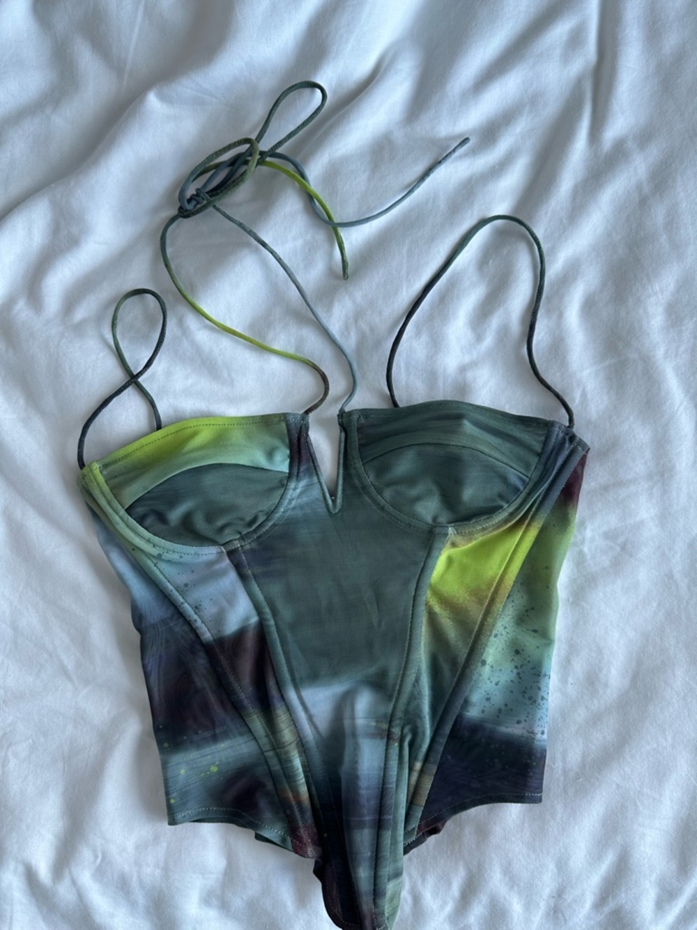 Miaou Green Gradient Bustier Top - Picture 4 of 4